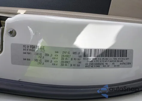 2017 Chrysler Pacifica Touring from USA, damaged, VIN 2C4RC1DG9HR832742